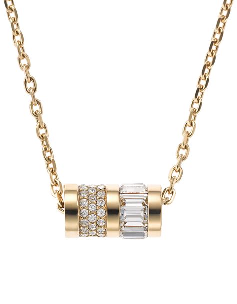 michael kors gold barrel necklace|Michael Kors gold necklace for women.